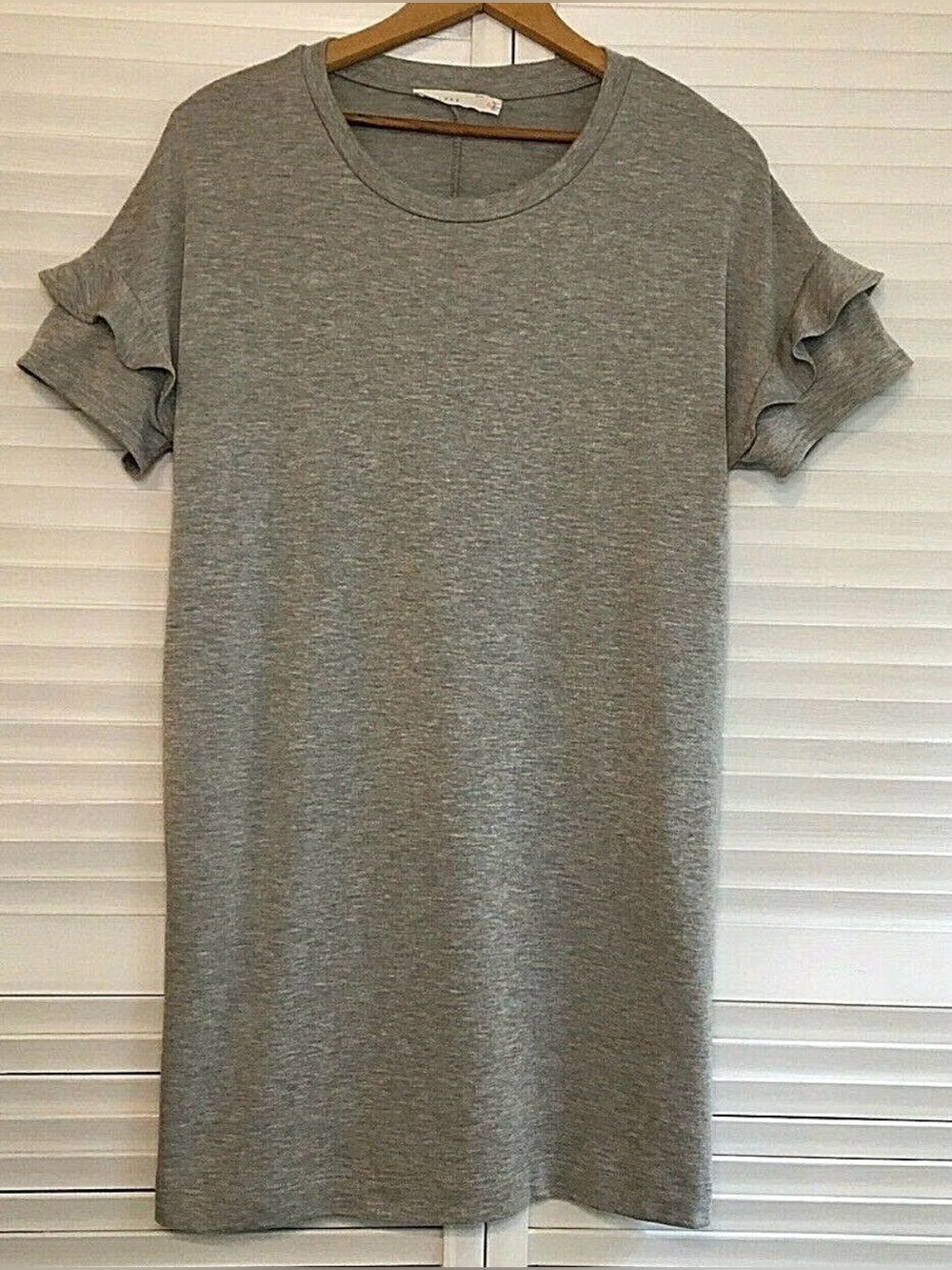 Lush Heather Grey French Terry Sweatshirt Shift Dress with Pockets